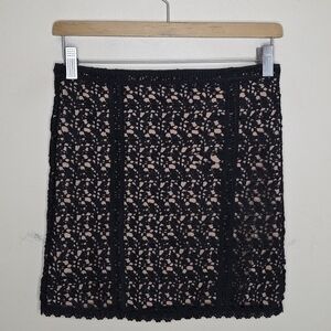 Kendall & Kylie | Black Lace Mini Skirt Nude Lining Size XS
